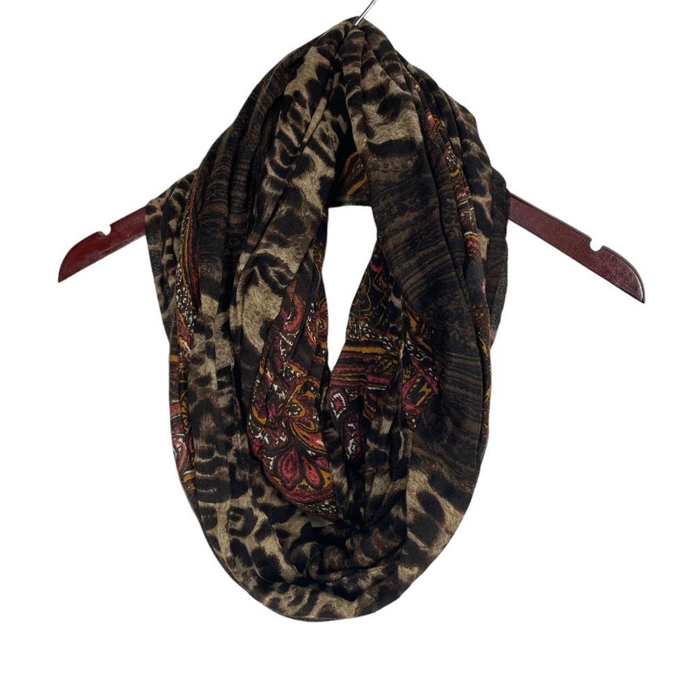 Infinity Scarf w/ Animal Print and Paisley Pattern